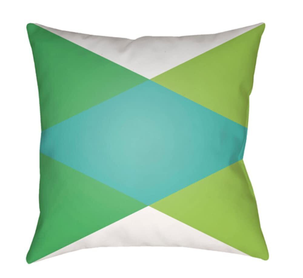7487 Moderne Pillow Cover, 18" X 18", White, Mint, Grass Green, Lime